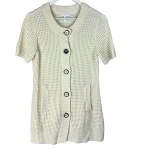 Charter Club Women’s Small Button Down Sweater Cardigan Waffle Knit Cotton Blend